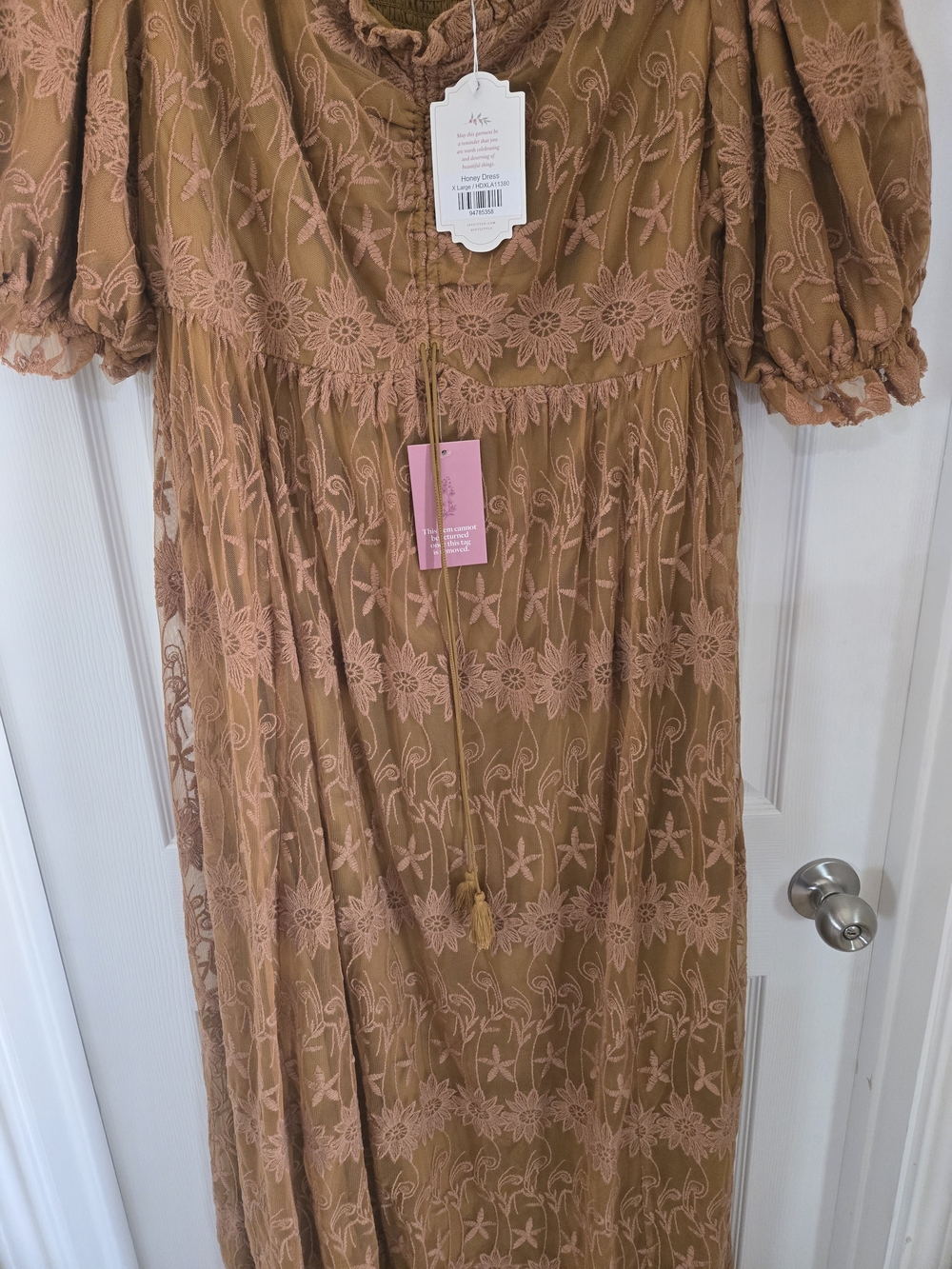 Ivy City Co Brown Lace Tiered Maxi Dress - Picture 4 of 15